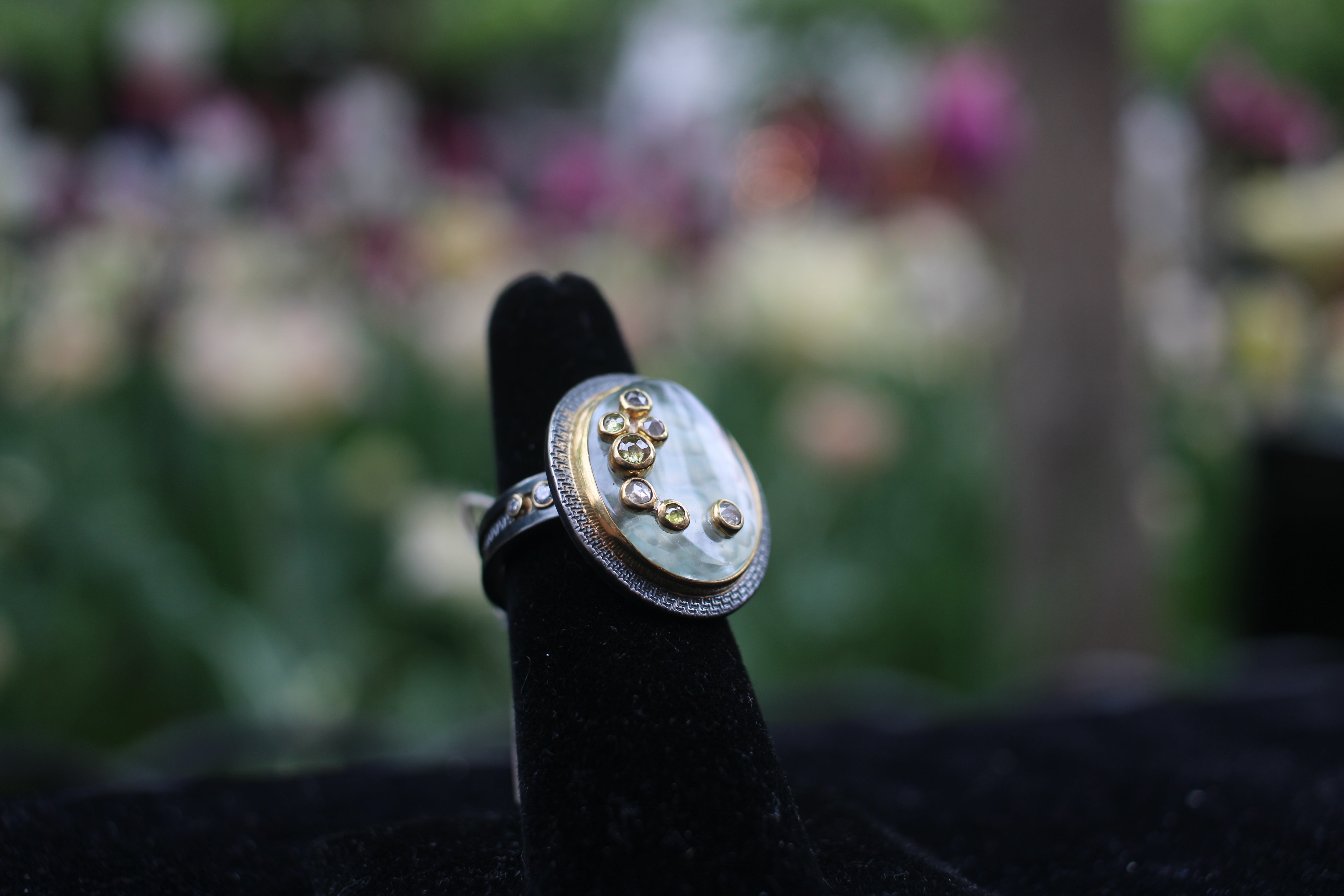 Aquamarine Bubble Ring