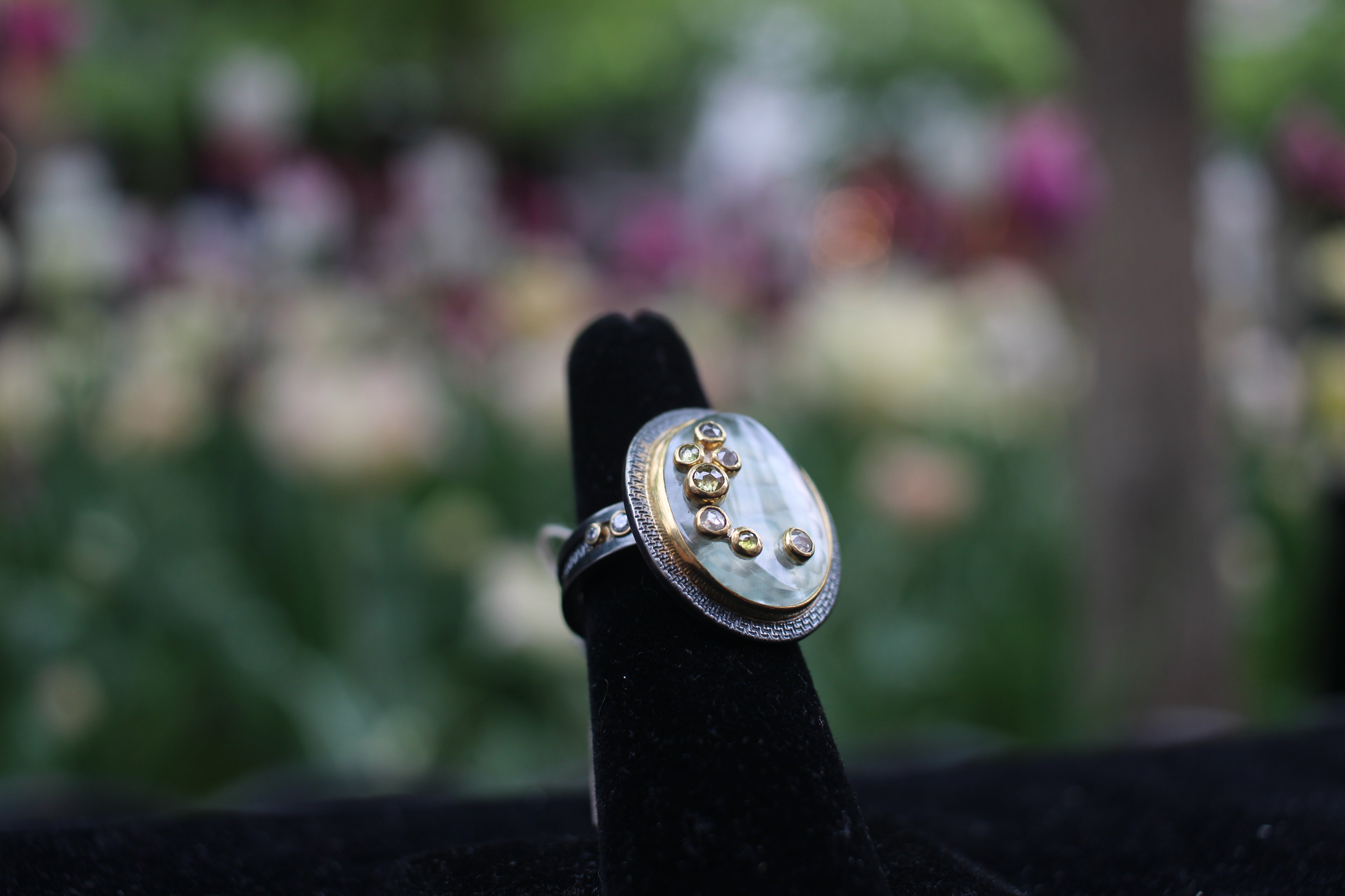 Aquamarine Bubble Ring