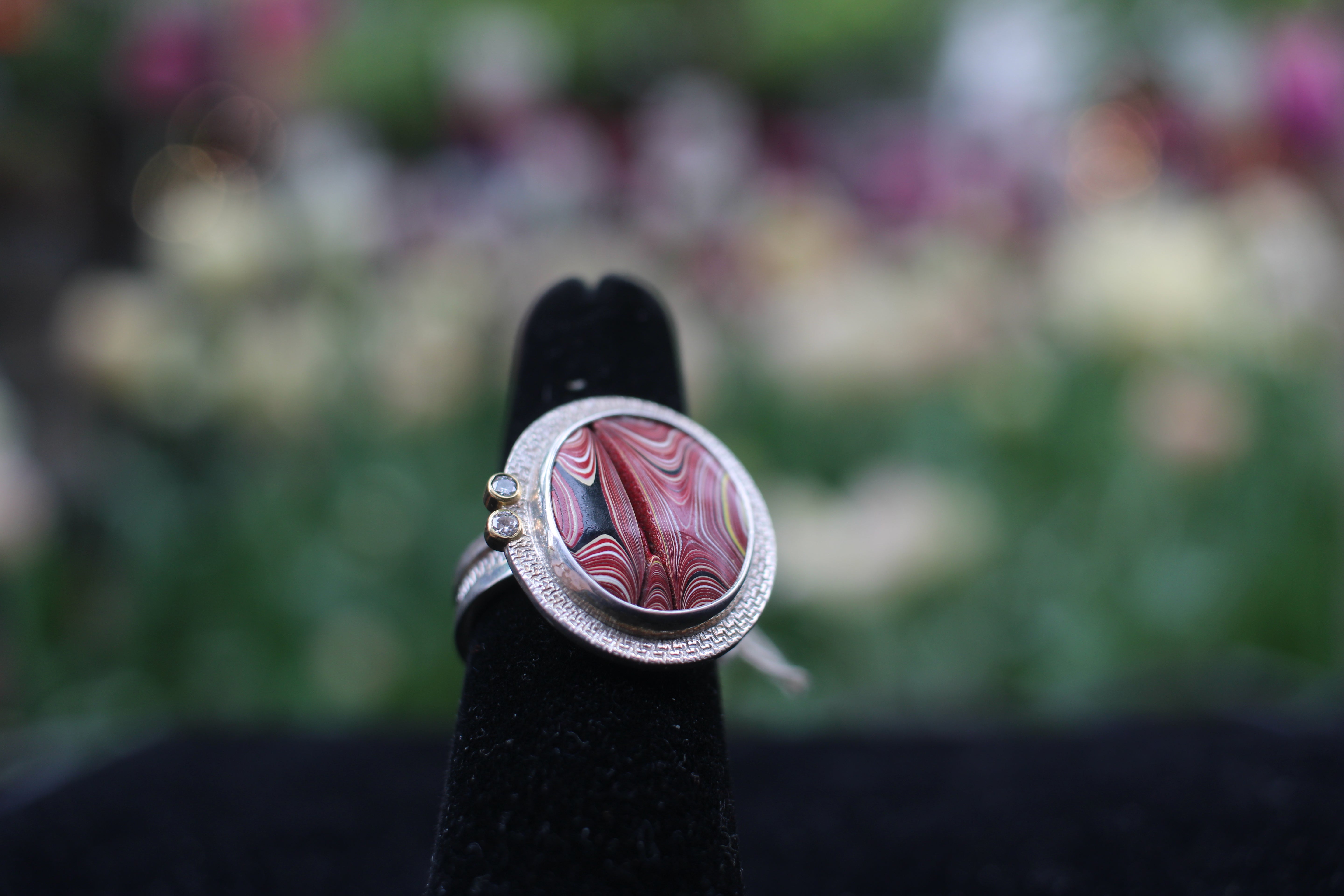 Fire Truck Fordite Ring