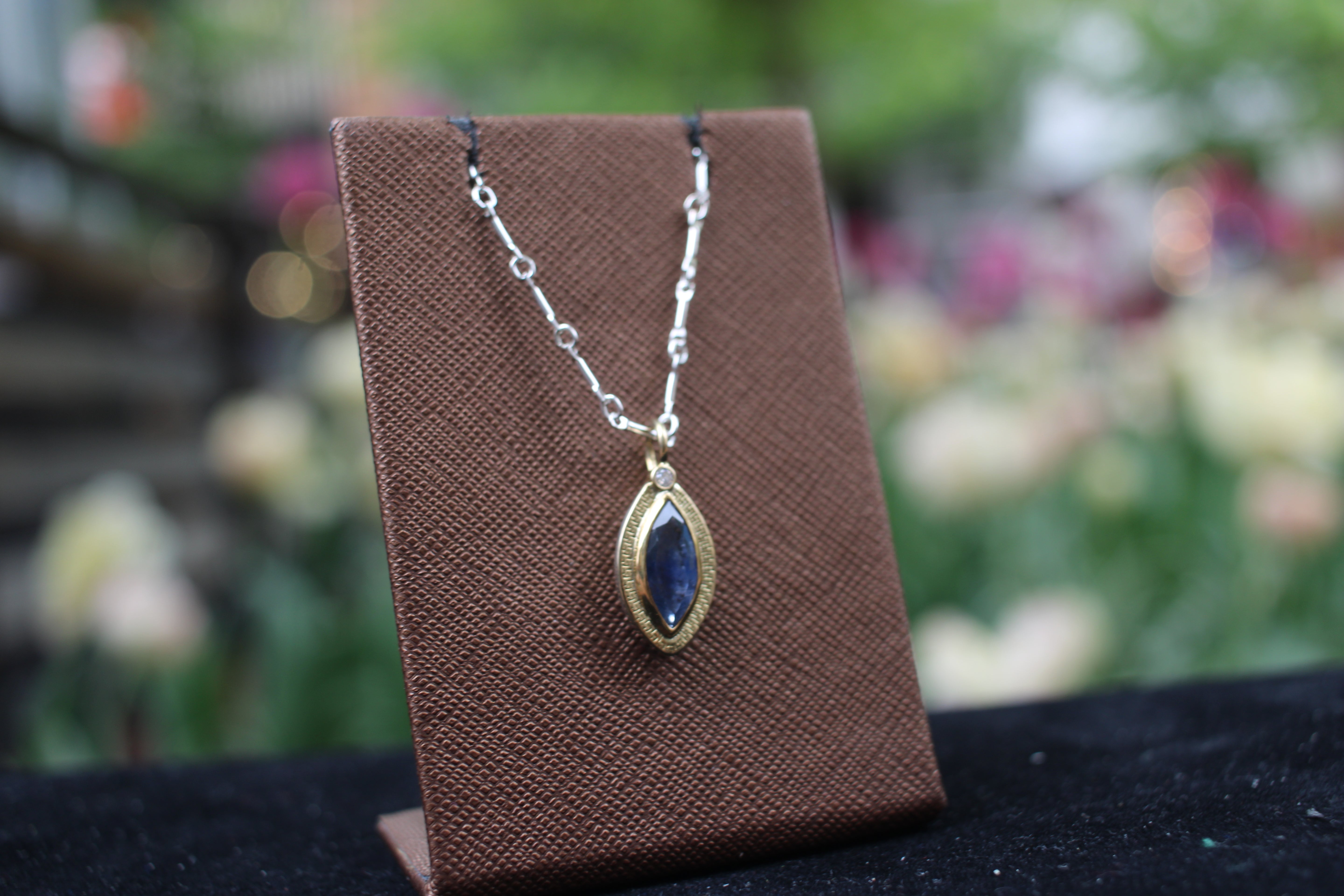Dumortierite in Quartz Necklace
