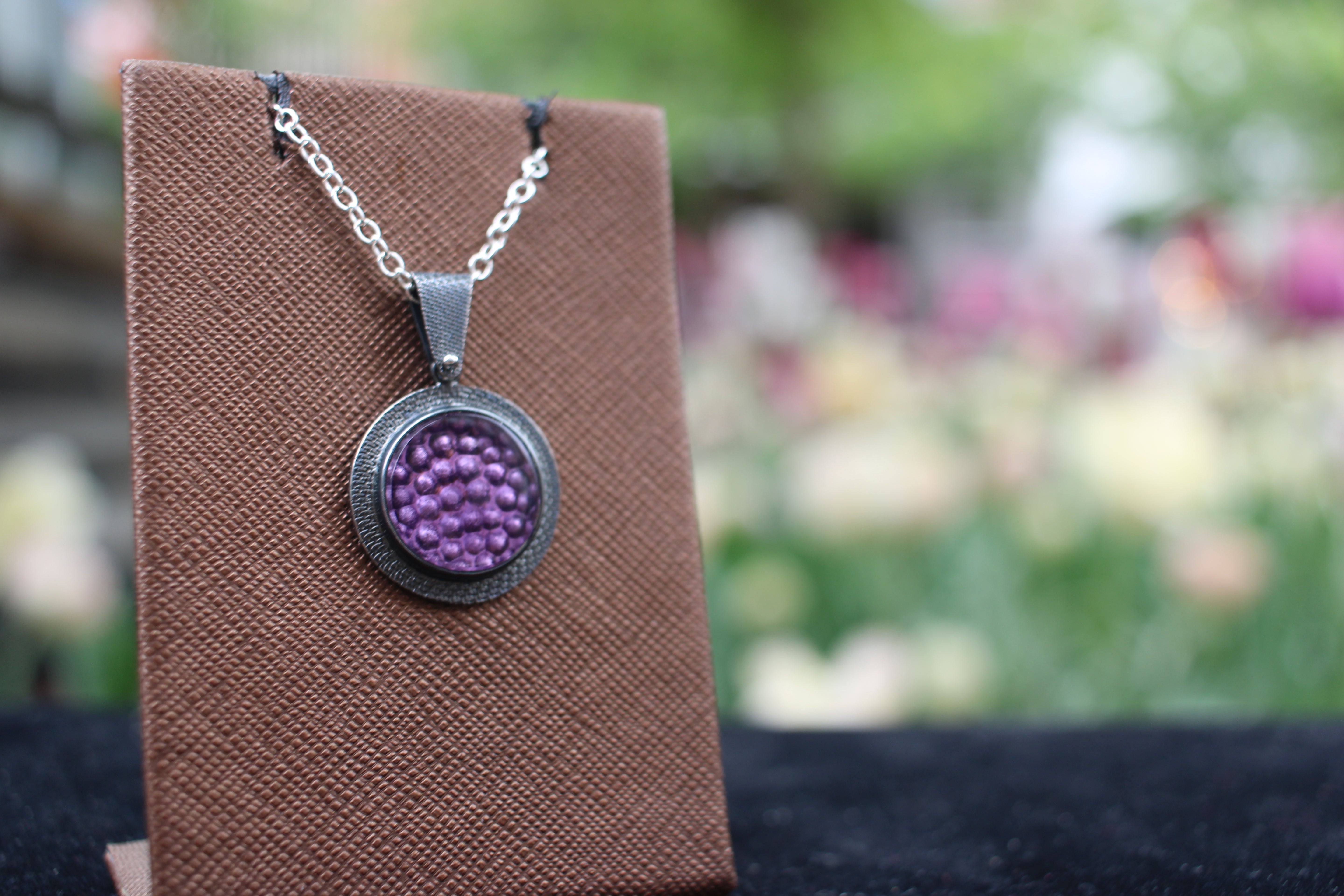 Amethyst Bubble Drop Necklace