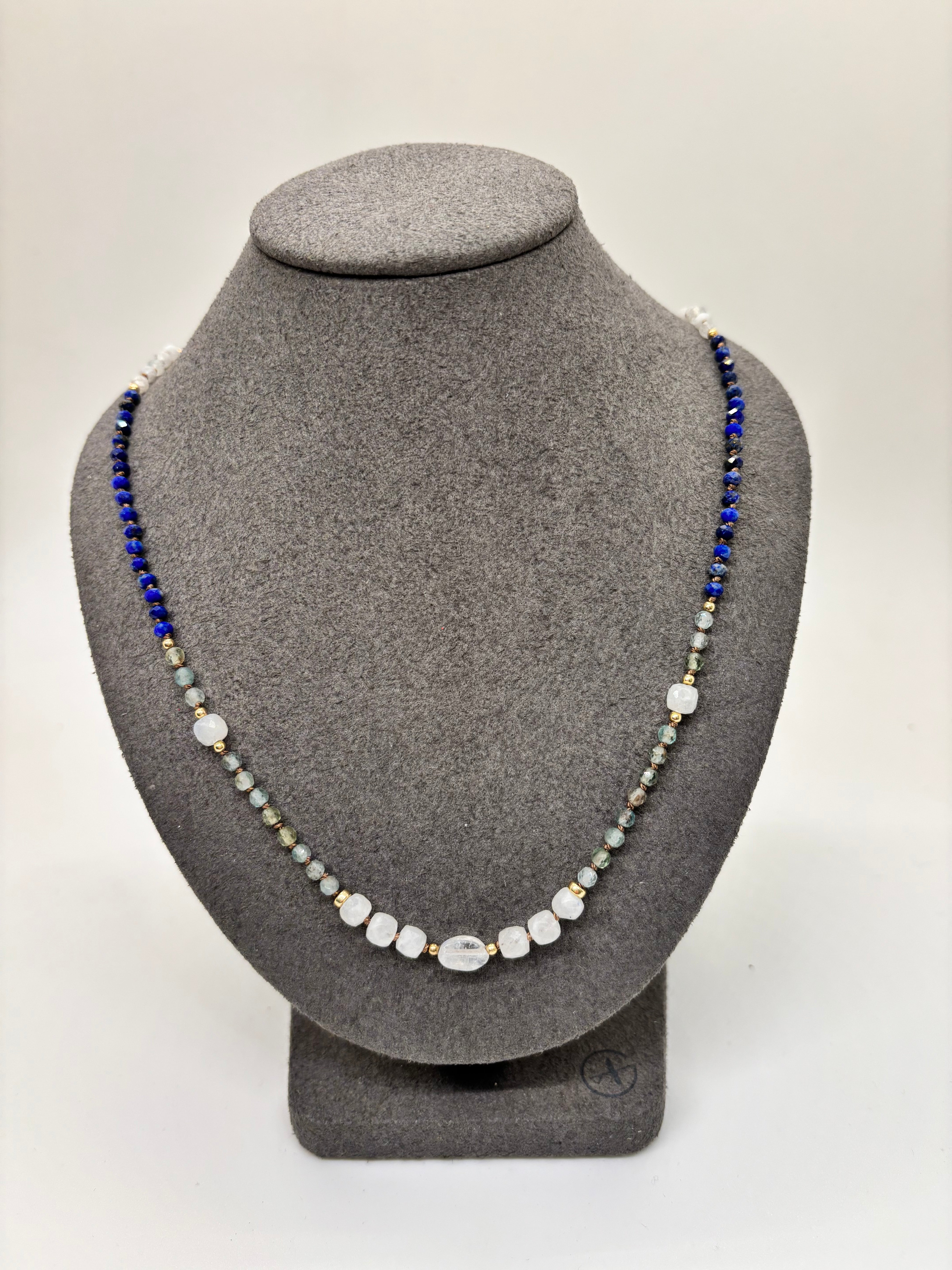 Moonstone, Lapis & Apatite Necklace