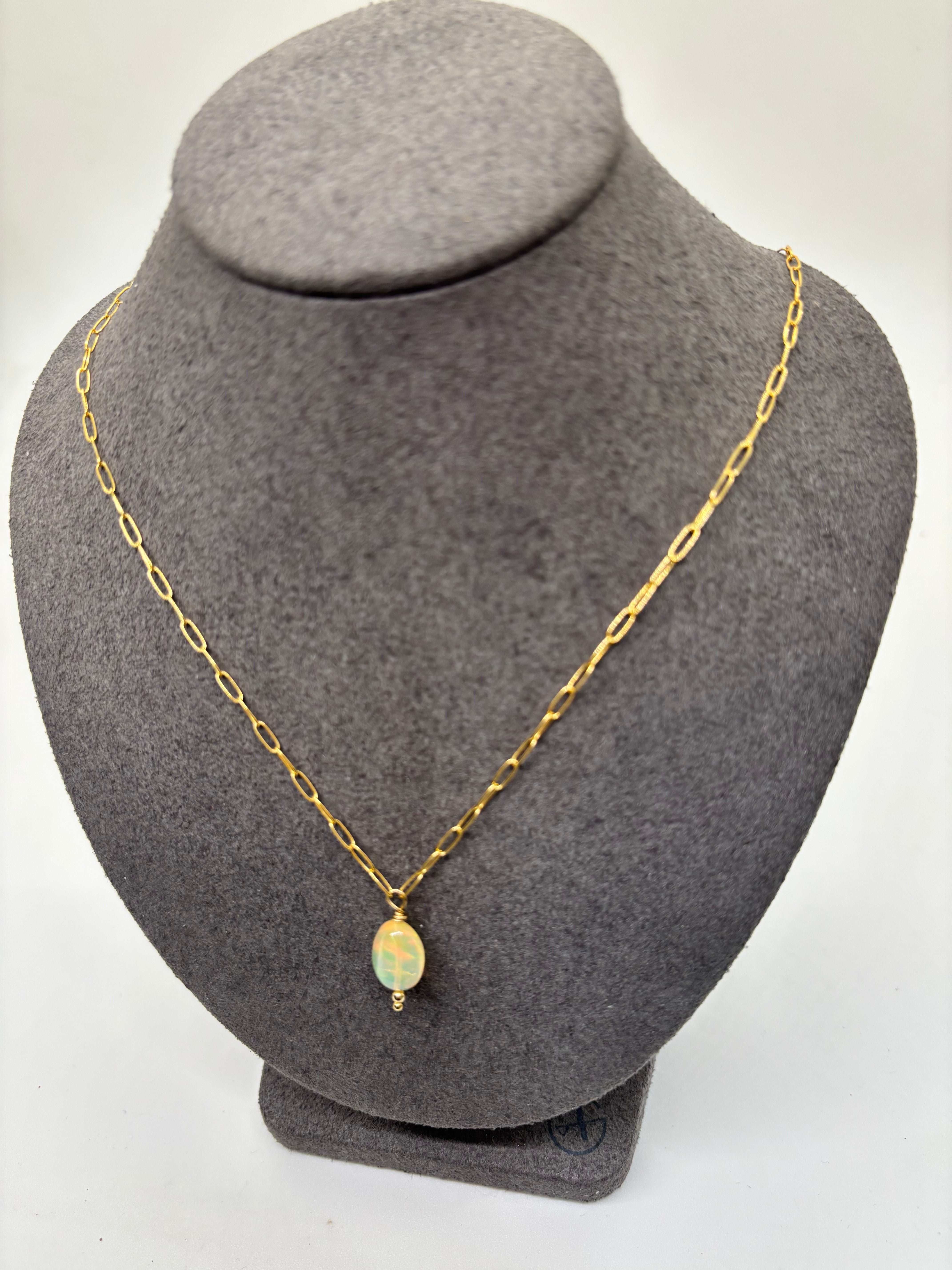 Ethiopian Opal Pendant Necklace