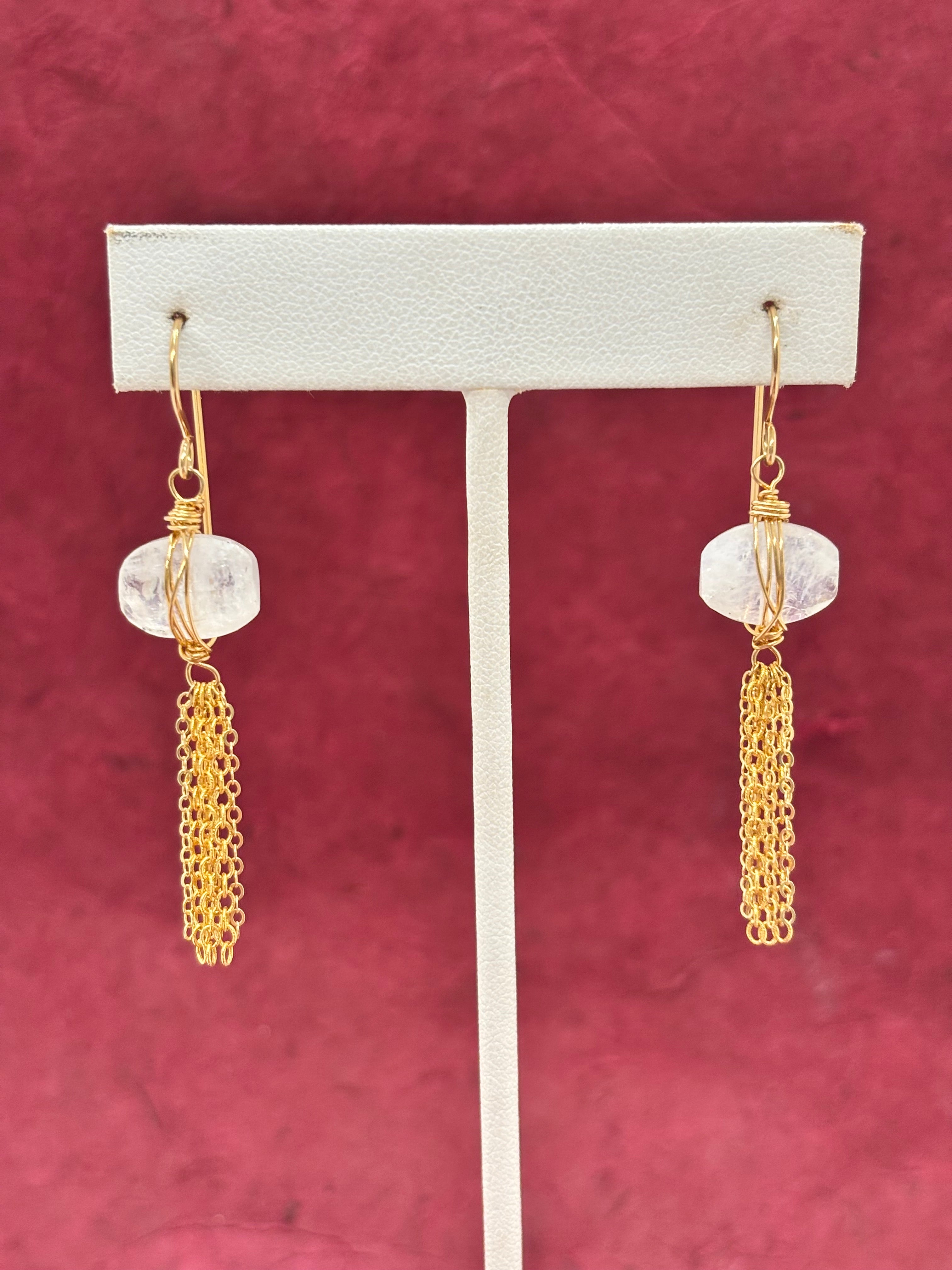 Moonstone Pendant Earrings
