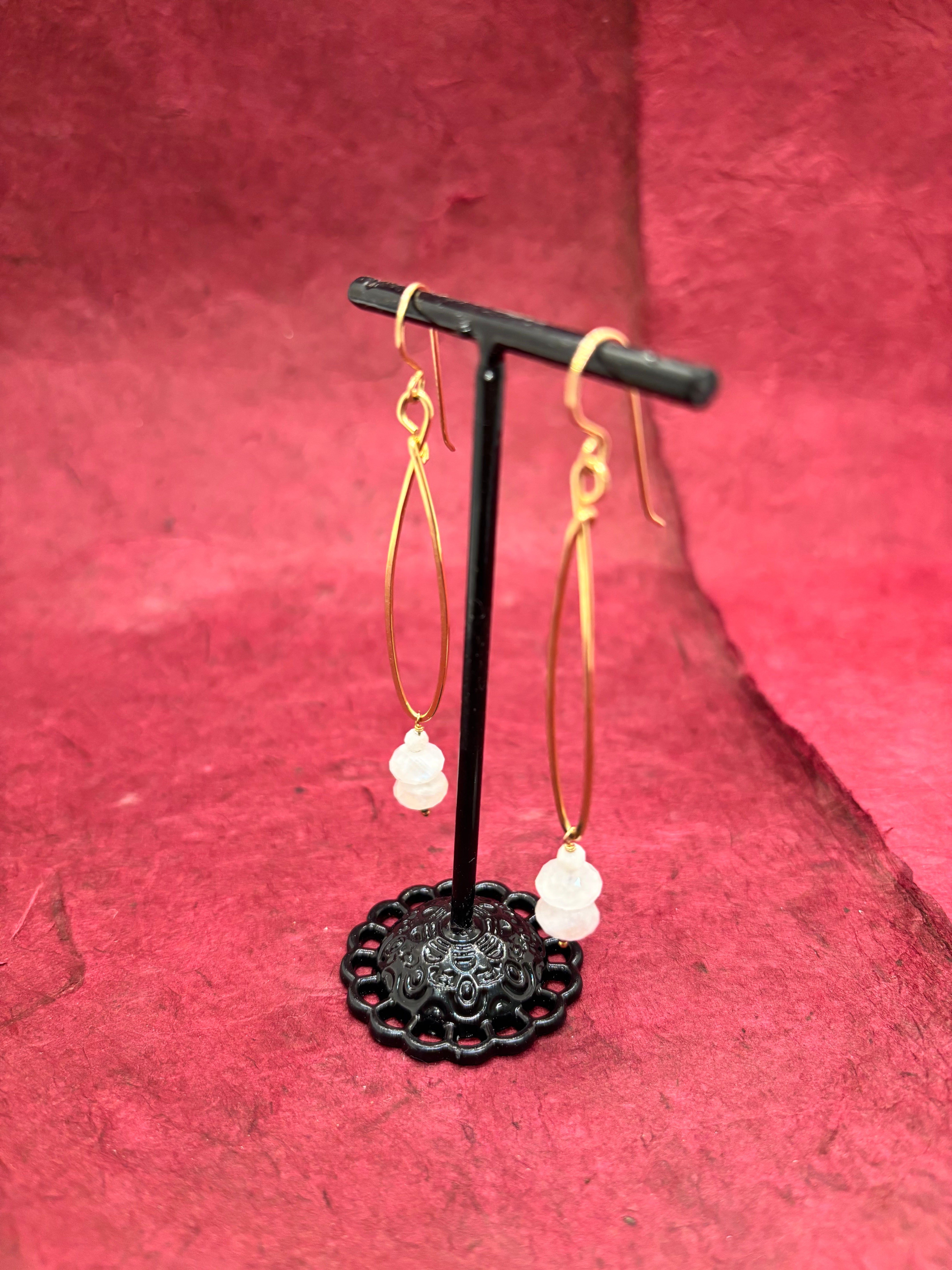 Moonstone & Gold Earrings