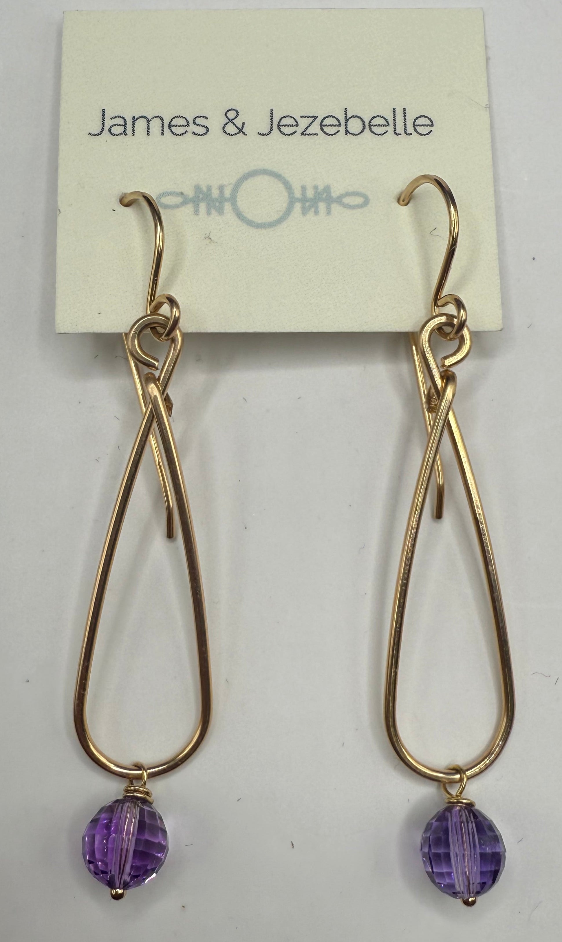 Amethyst Stone Hoop Earrings