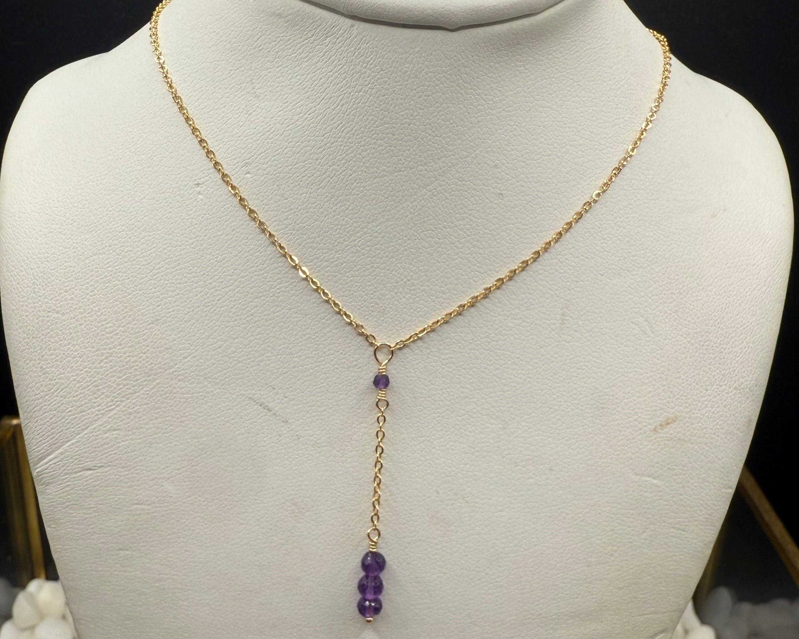 Amethyst Lariat Necklace