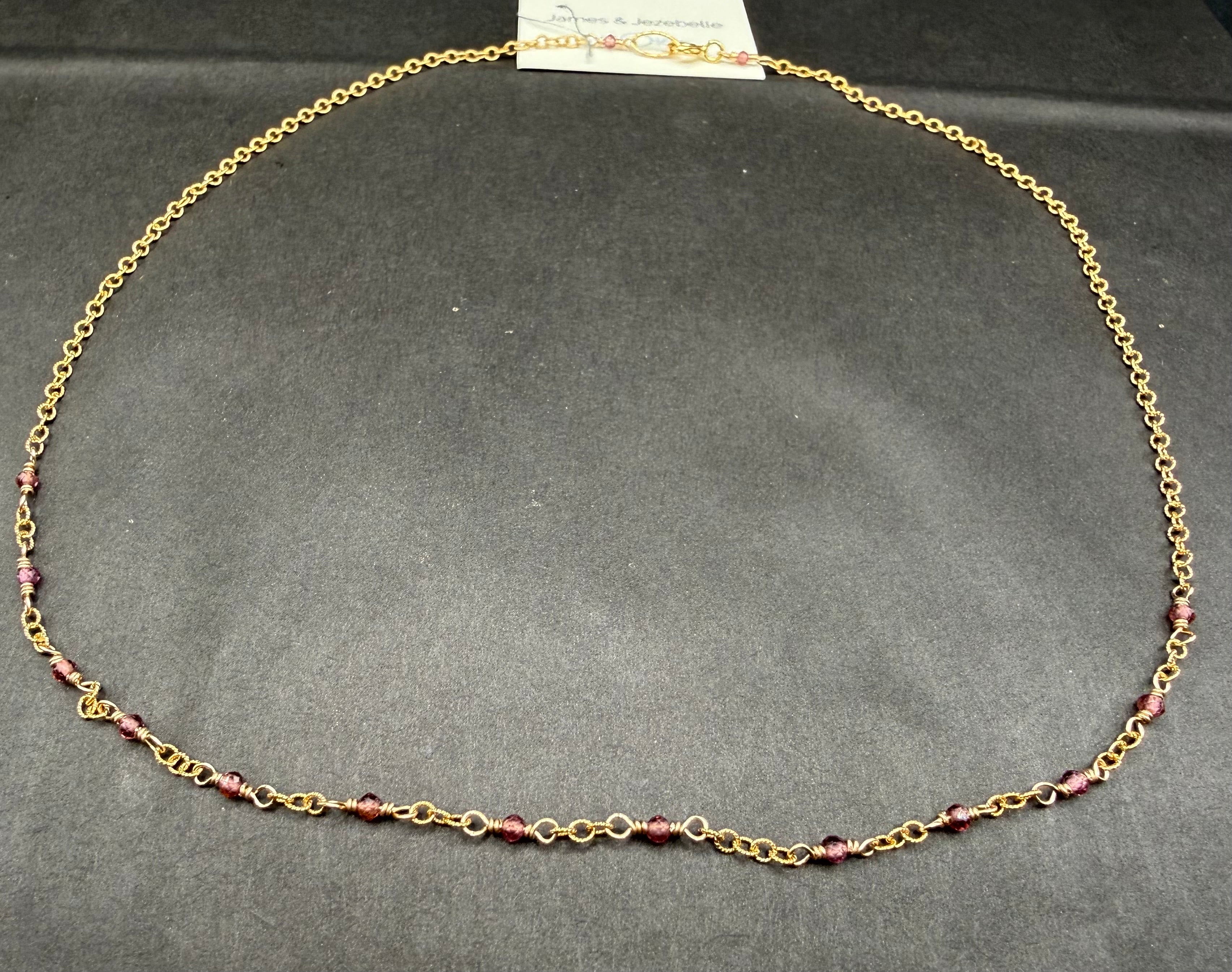 Pink Tourmaline Satellite Necklace
