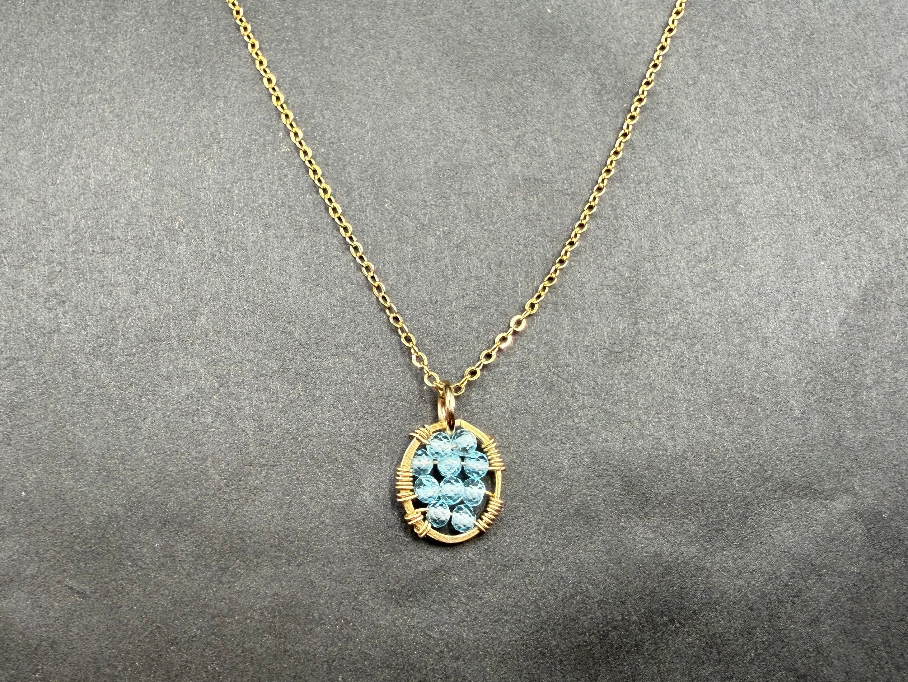 Aquamarine Circle Pendant