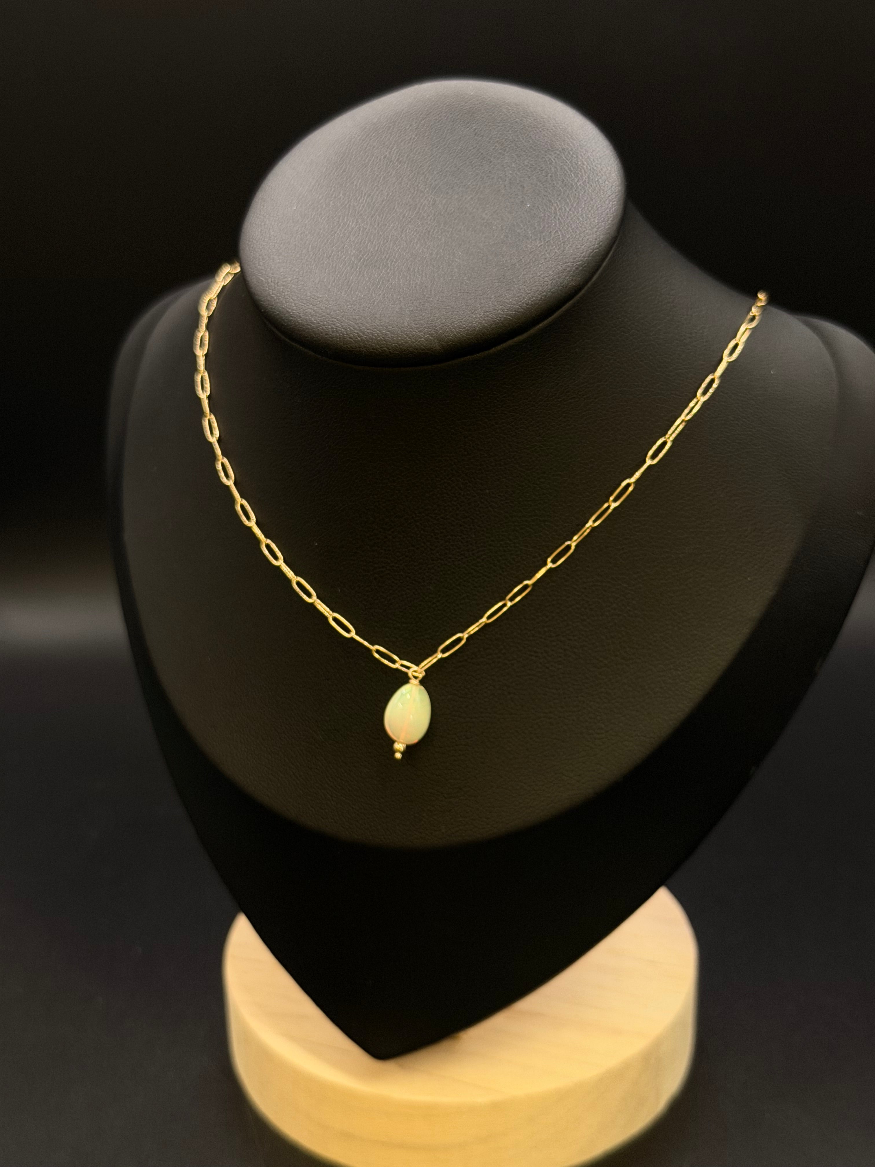 Ethiopian Opal Pendant Necklace