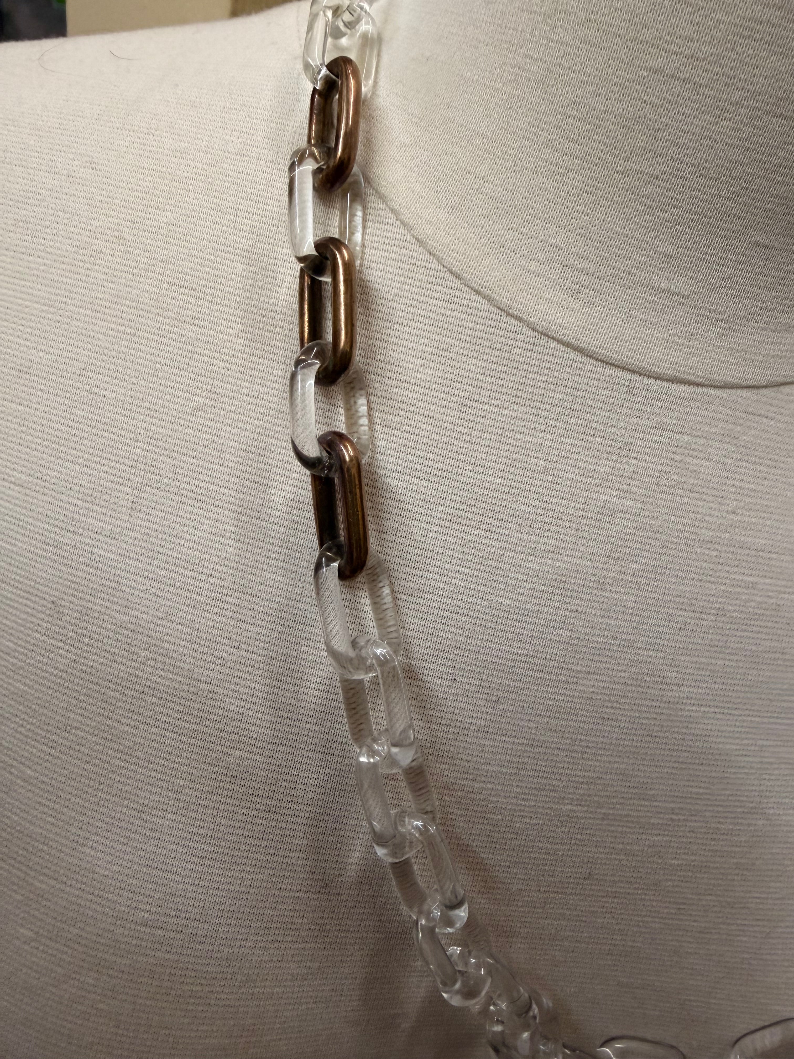 Glass Silver and Gold Chain