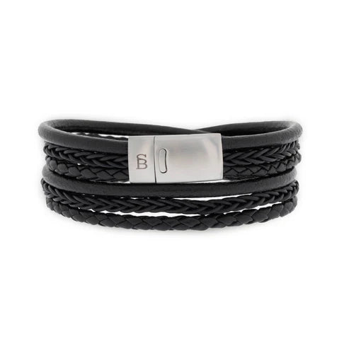 Bonacci Leather Bracelet Black