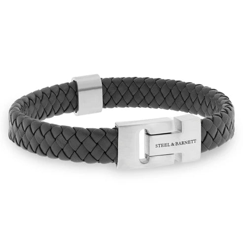 Harrison Nappa Leather Bracelet Dark Gray