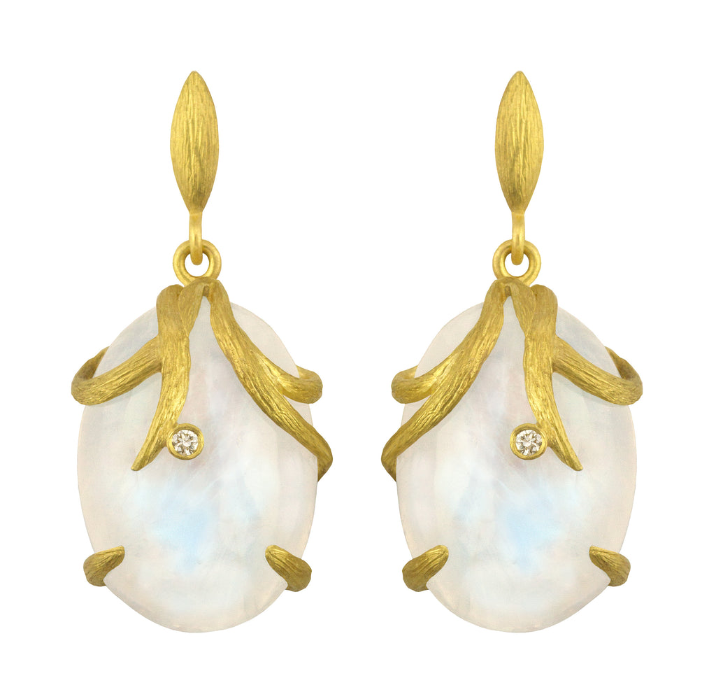 Vine Wrapped Moonstone Earrings