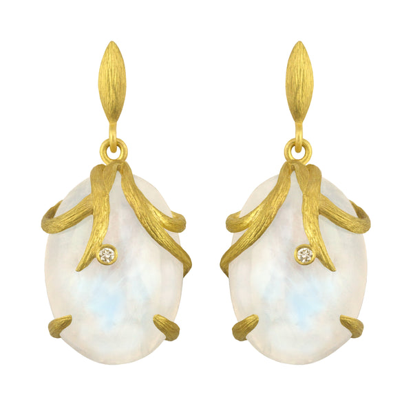 Vine Wrapped Moonstone Earrings