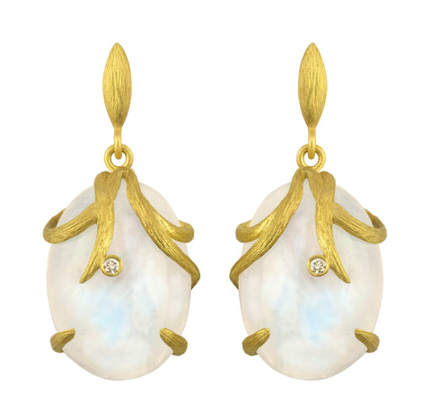 Vine Wrapped Moonstone Earrings