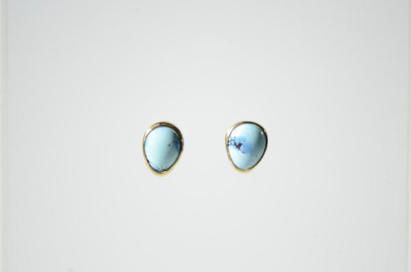 Lavender Turquoise - Mixed Metals Stud Earrings