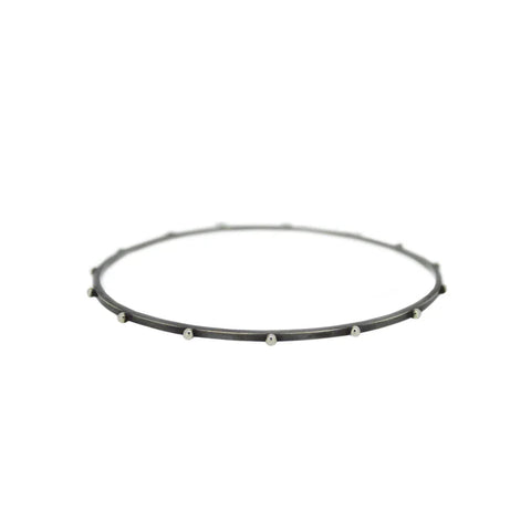 Lluvia Beaded Bracelet in Oxidized Sterling Silver