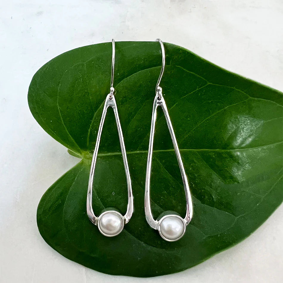Timeless Teardrop Pearl Earrings - Sterling Silver