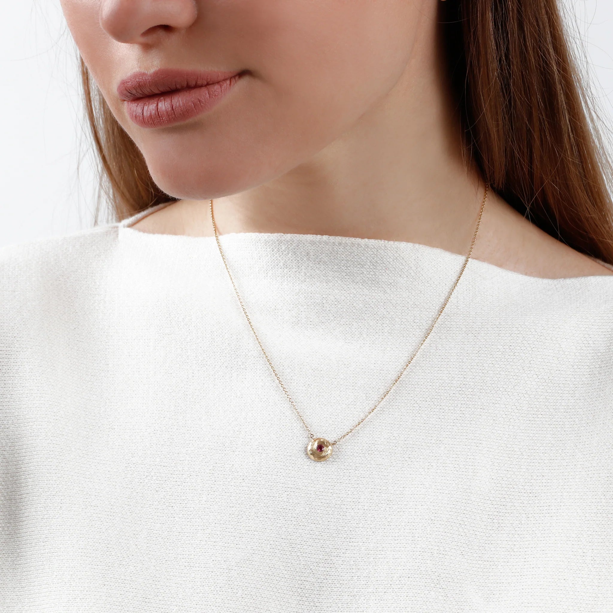 Pink Tourmaline Donut Necklace