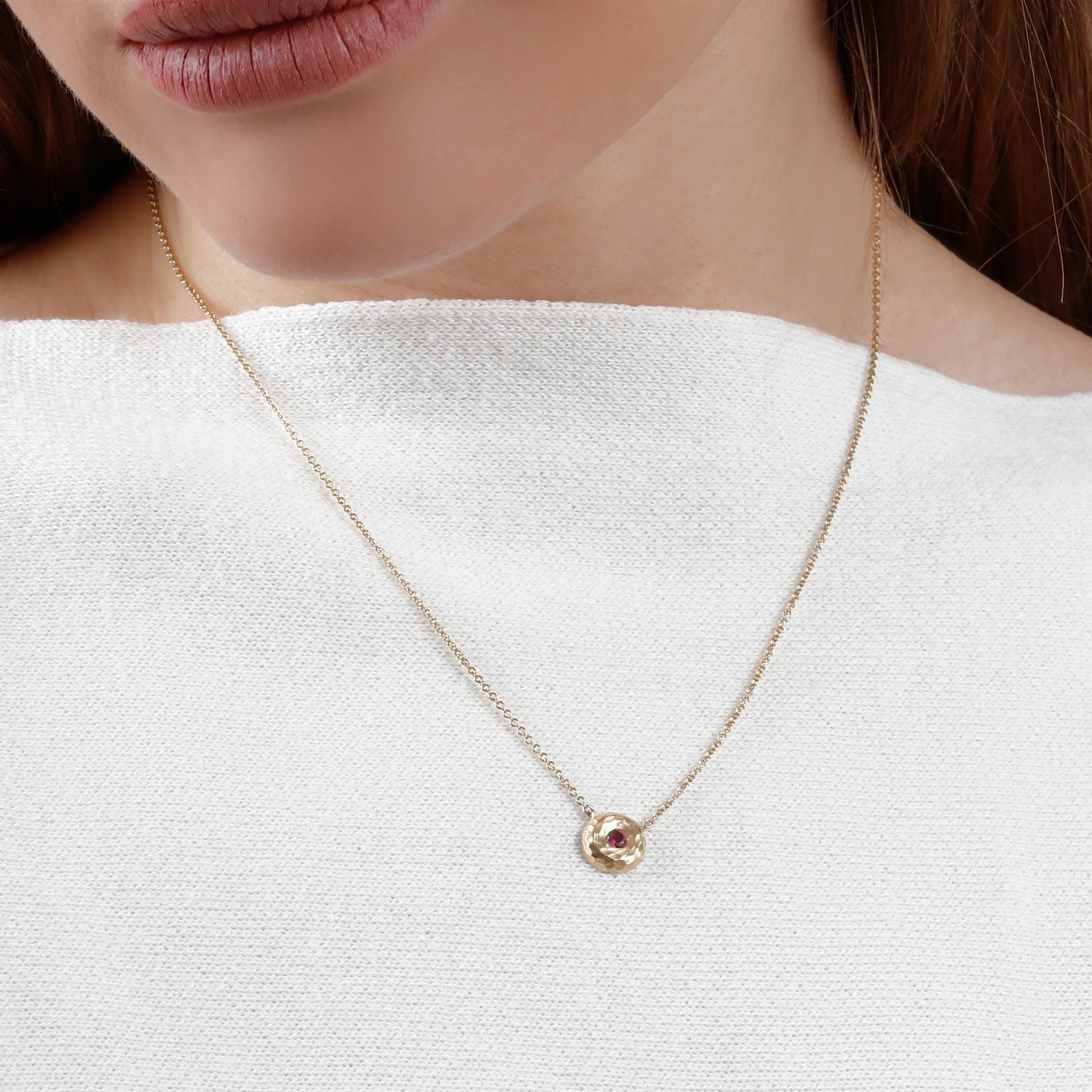 Pink Tourmaline Donut Necklace
