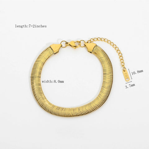 Wide Gold Chain Bracelet