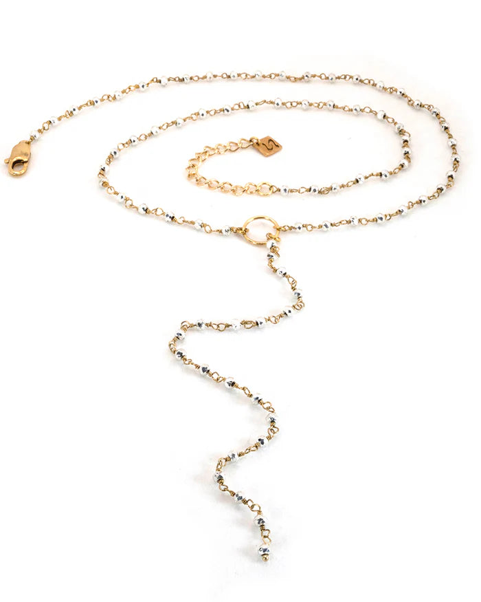 Gwyneth Pyrite Lariat Necklace