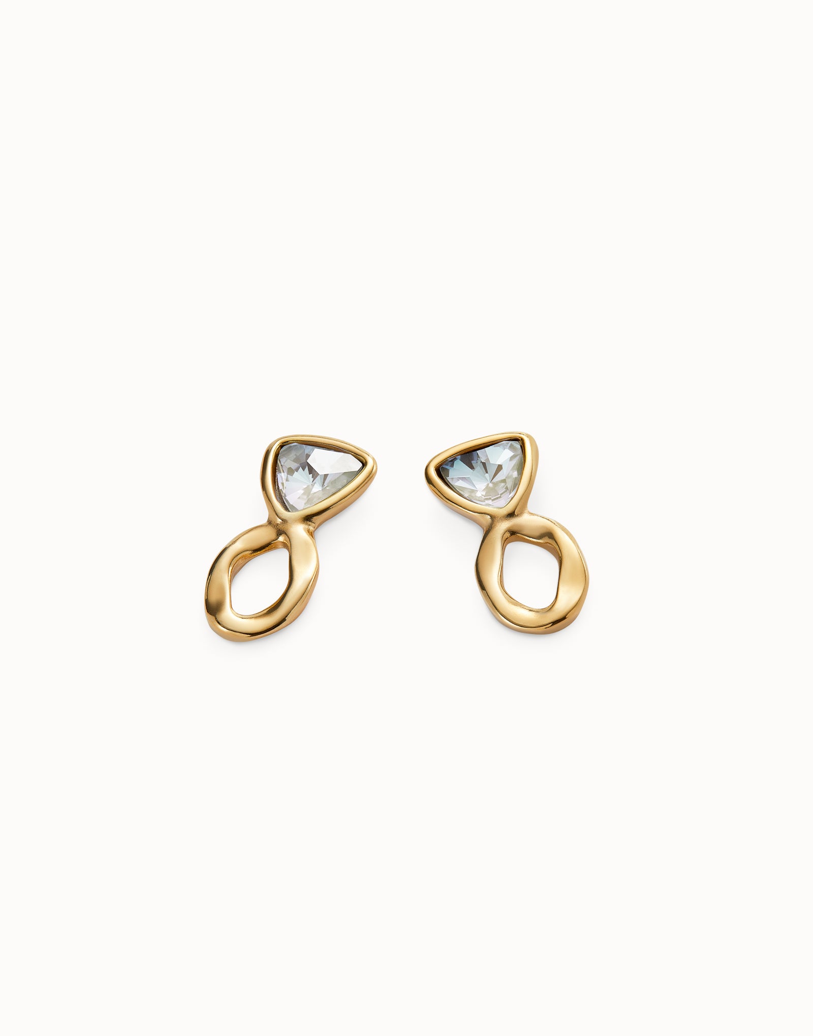 Drop earrings with green crystals