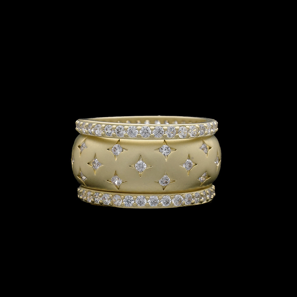 Matte Gold 3 Tier Ring Stack