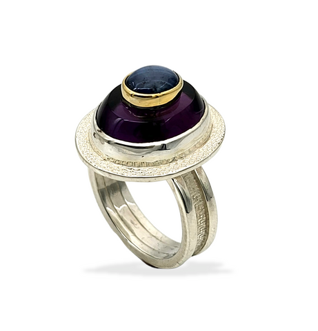Amethyst and Star Sapphire Ring