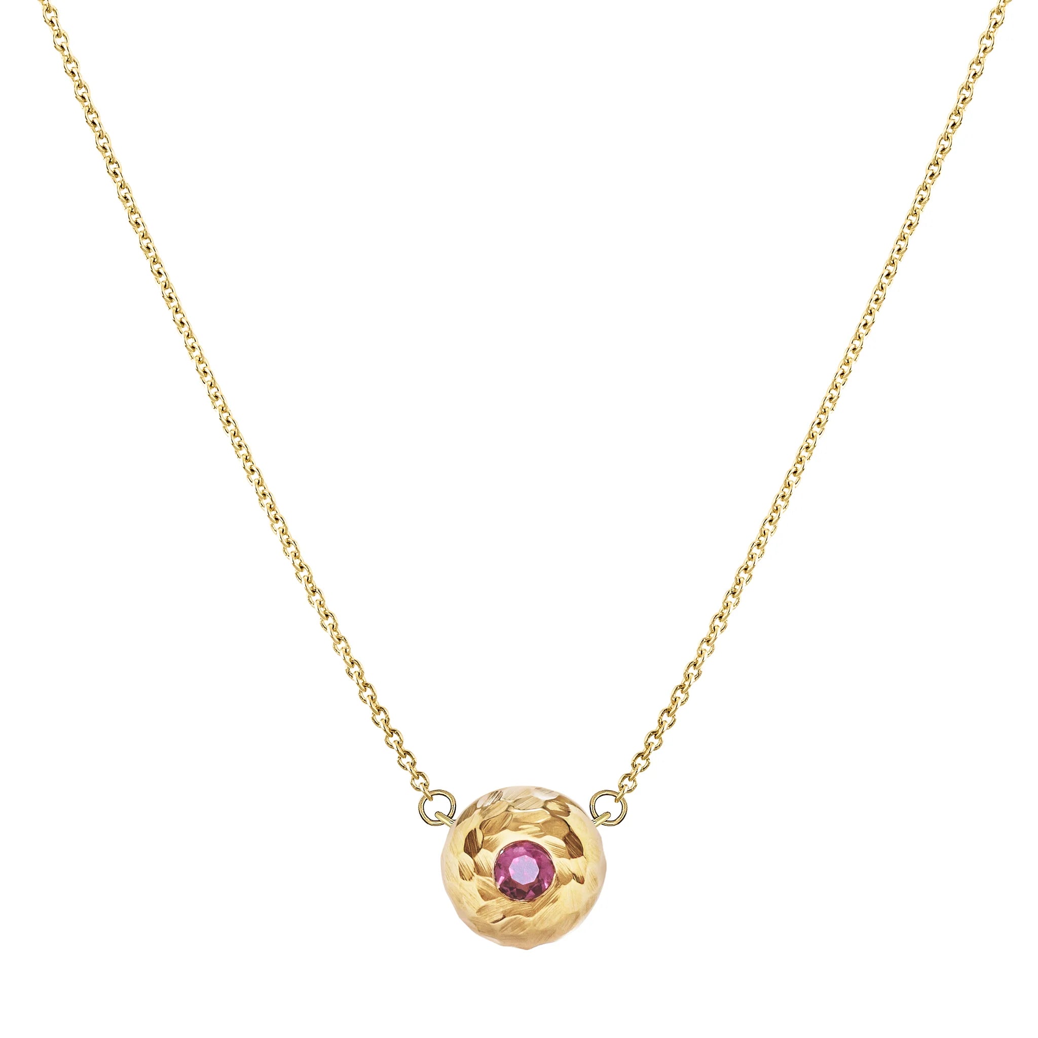 Pink Tourmaline Donut Necklace