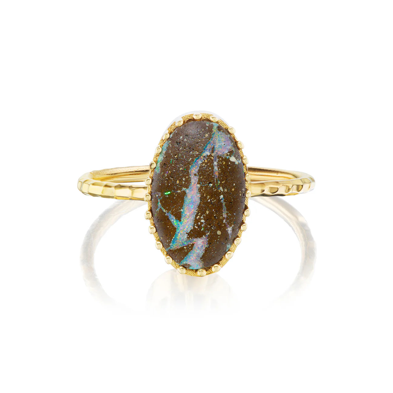 Earth Iridescence Solitaire Ring