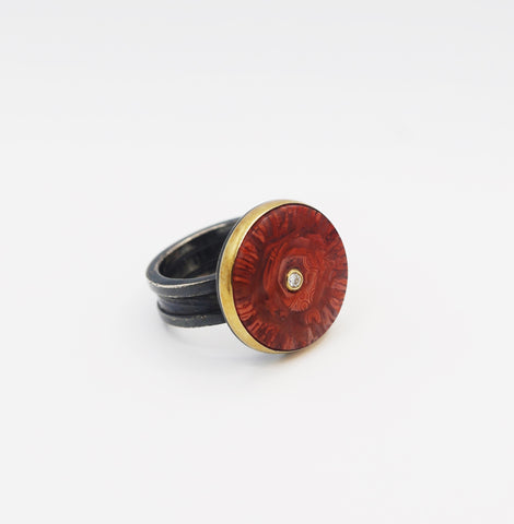 Fossil Horn Coral Ring