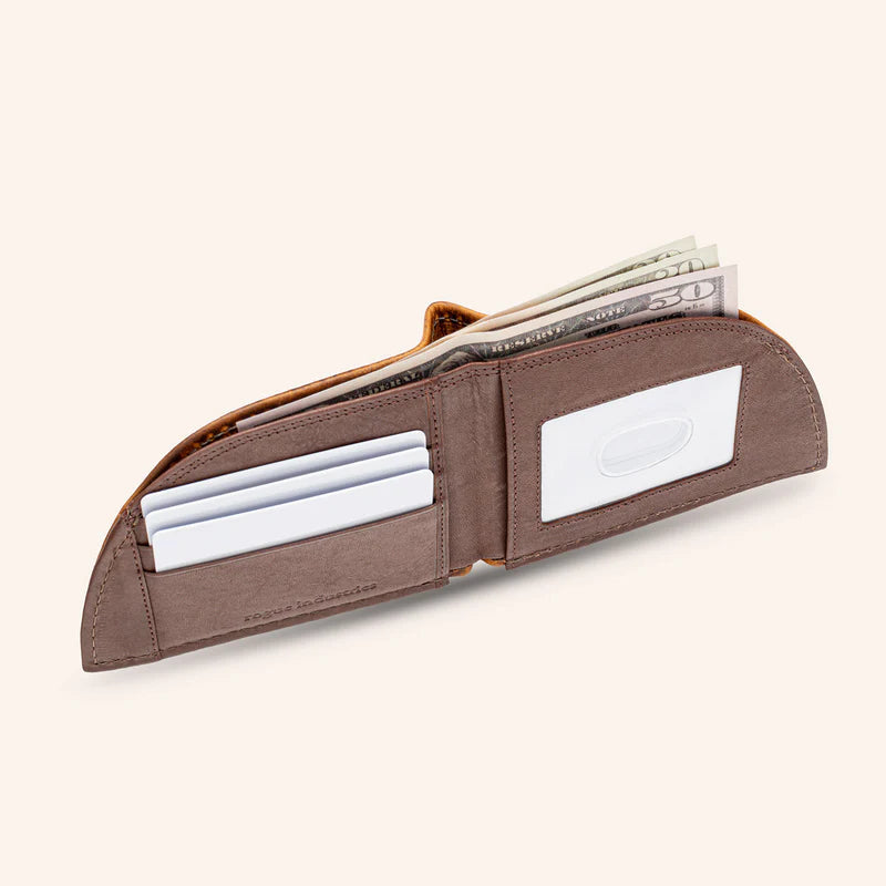American Bison Leather Front Pocket Wallet - Brown