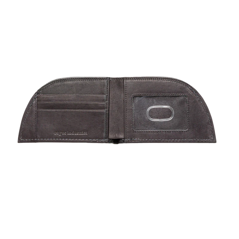 American Bison Leather Front Pocket Wallet - Black