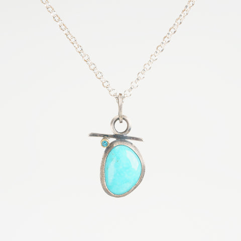 Turquoise Necklace with Topaz Detail