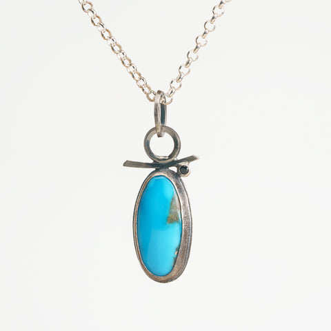 Turquoise Necklace with Spinel Detail