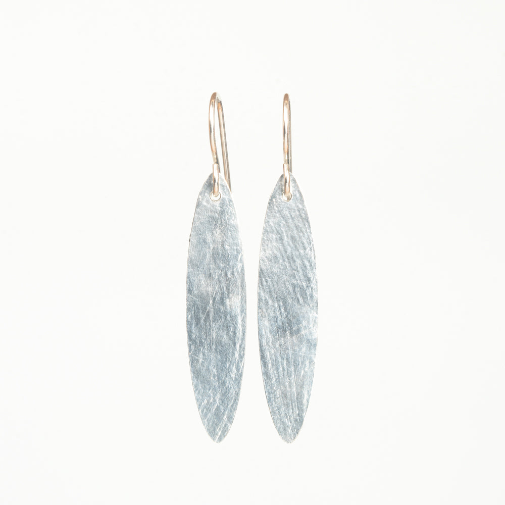 Textured Silver Earrings - Fiber Impression