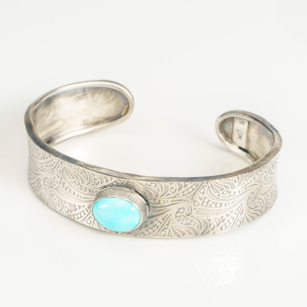 Treescape Cuff with Blue Moon Turquoise