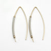 Gold and Silver Coil Wishbone Threader Earrings