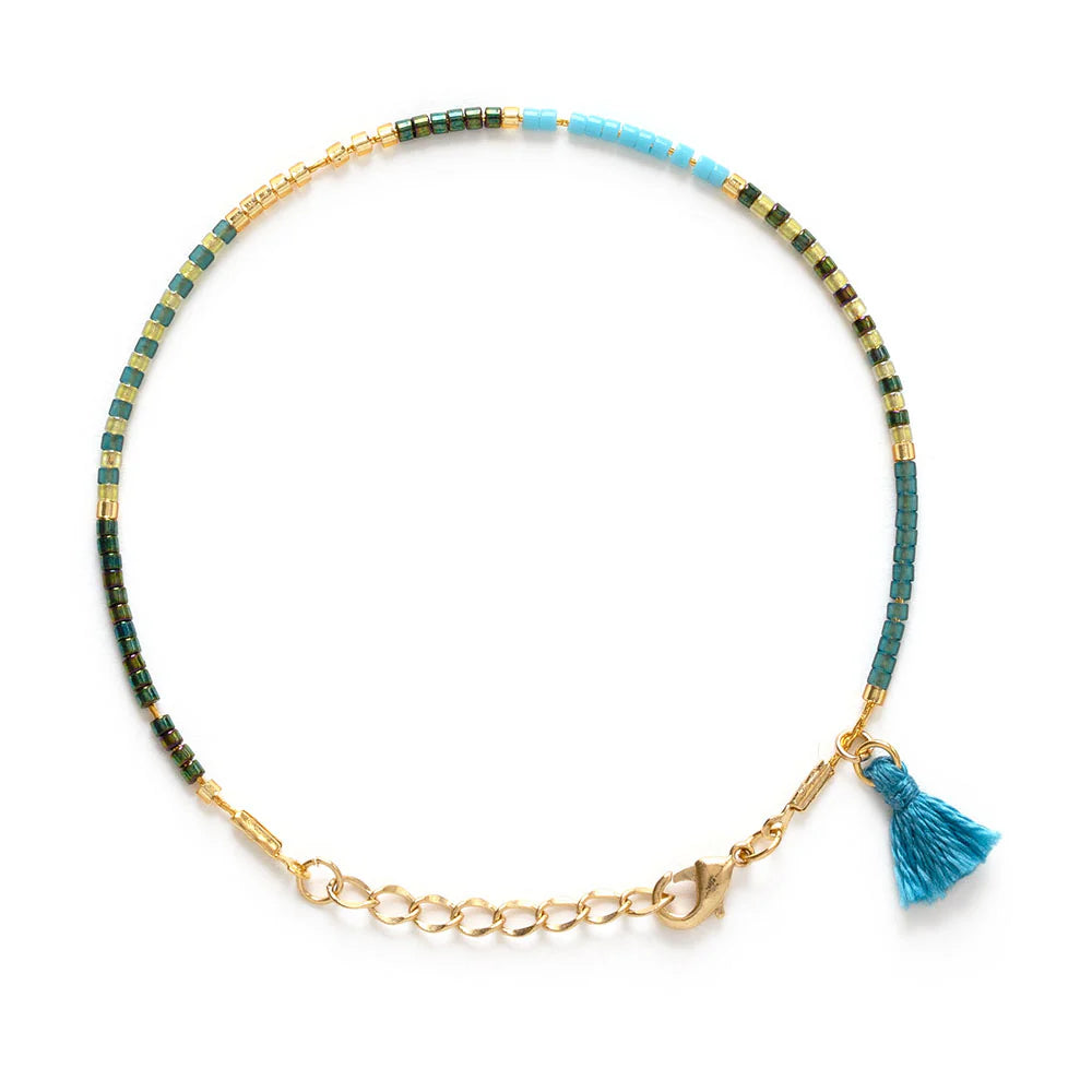 Miyuki Japanese Beads & 14k Gold Dipped Chain - Seashore