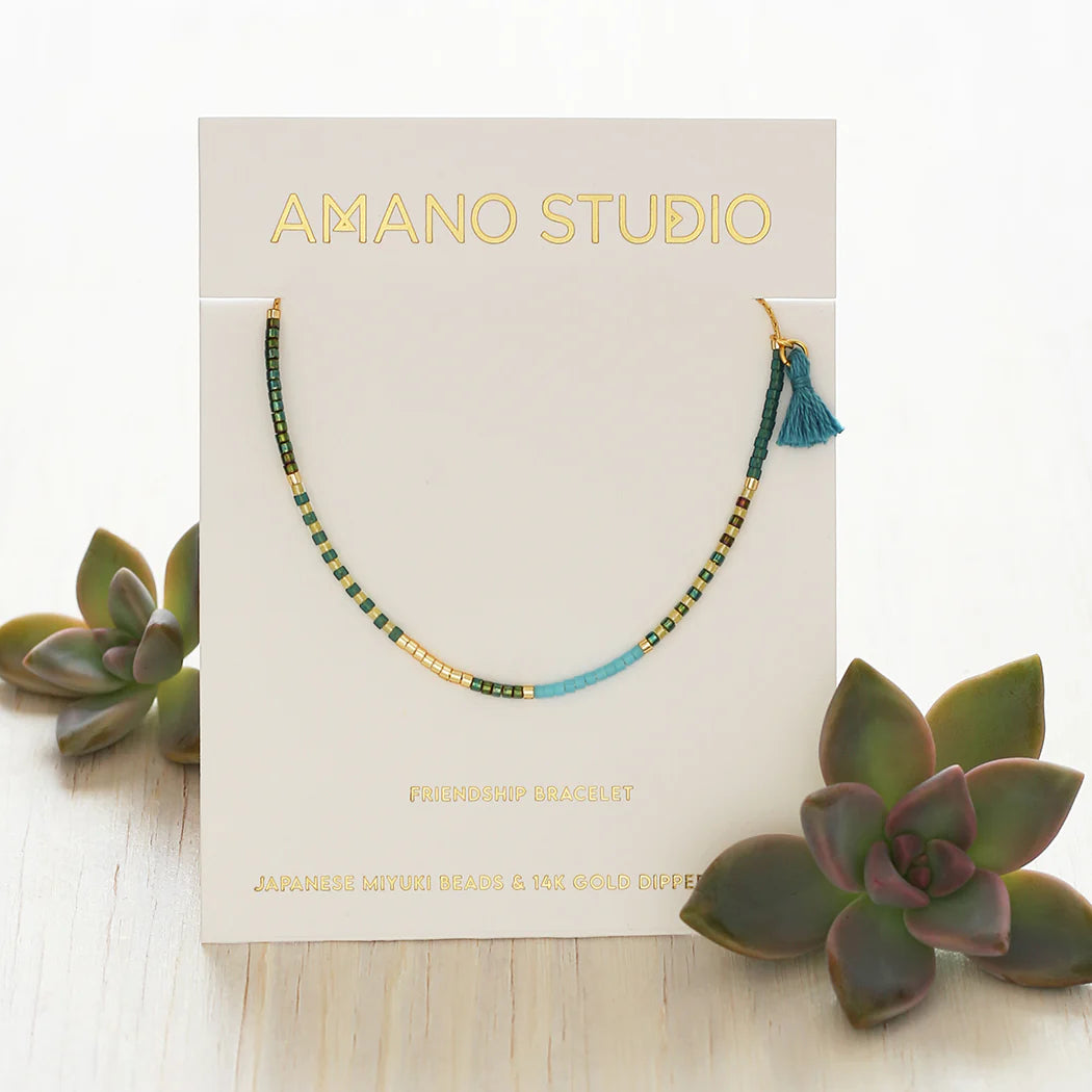 Miyuki Japanese Beads & 14k Gold Dipped Chain - Seashore