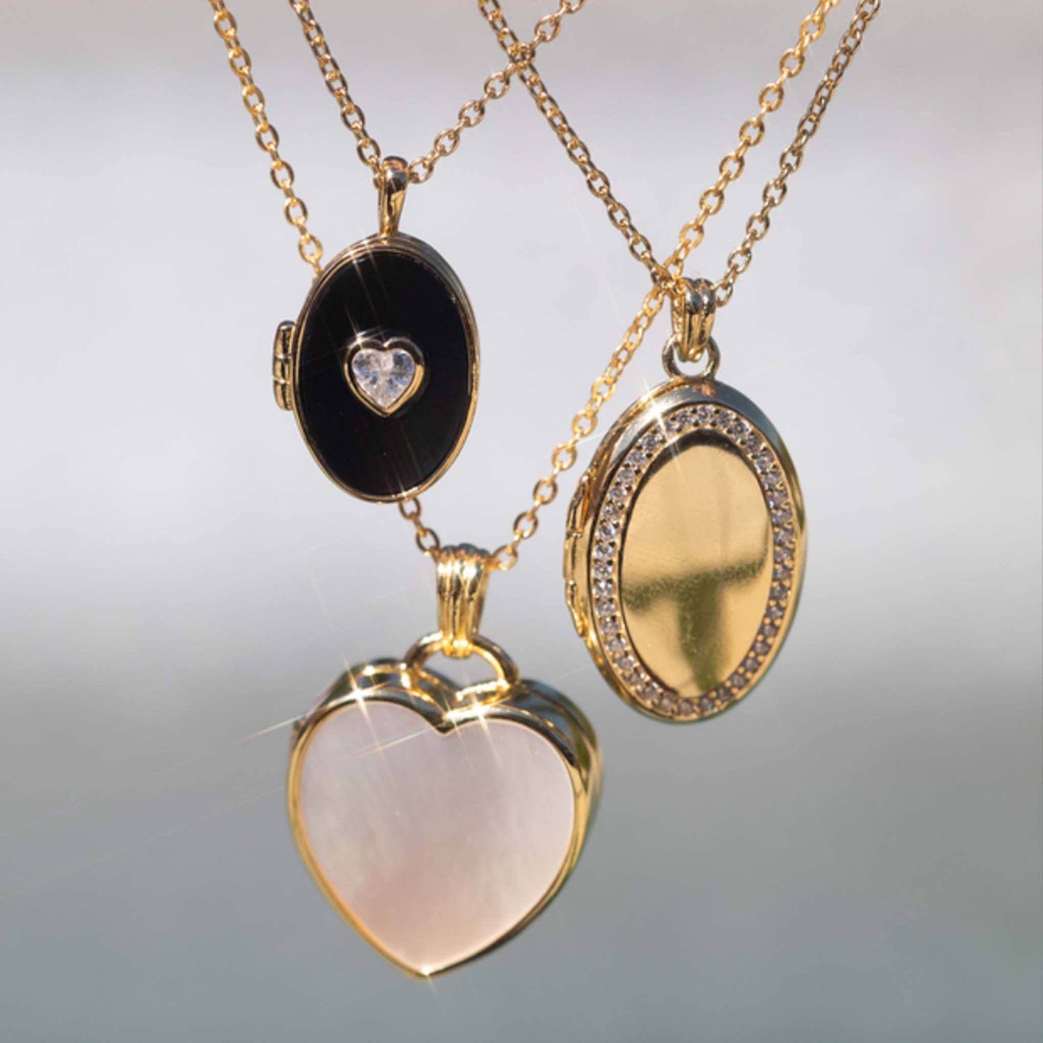 Mother of Pearl Heart Locket