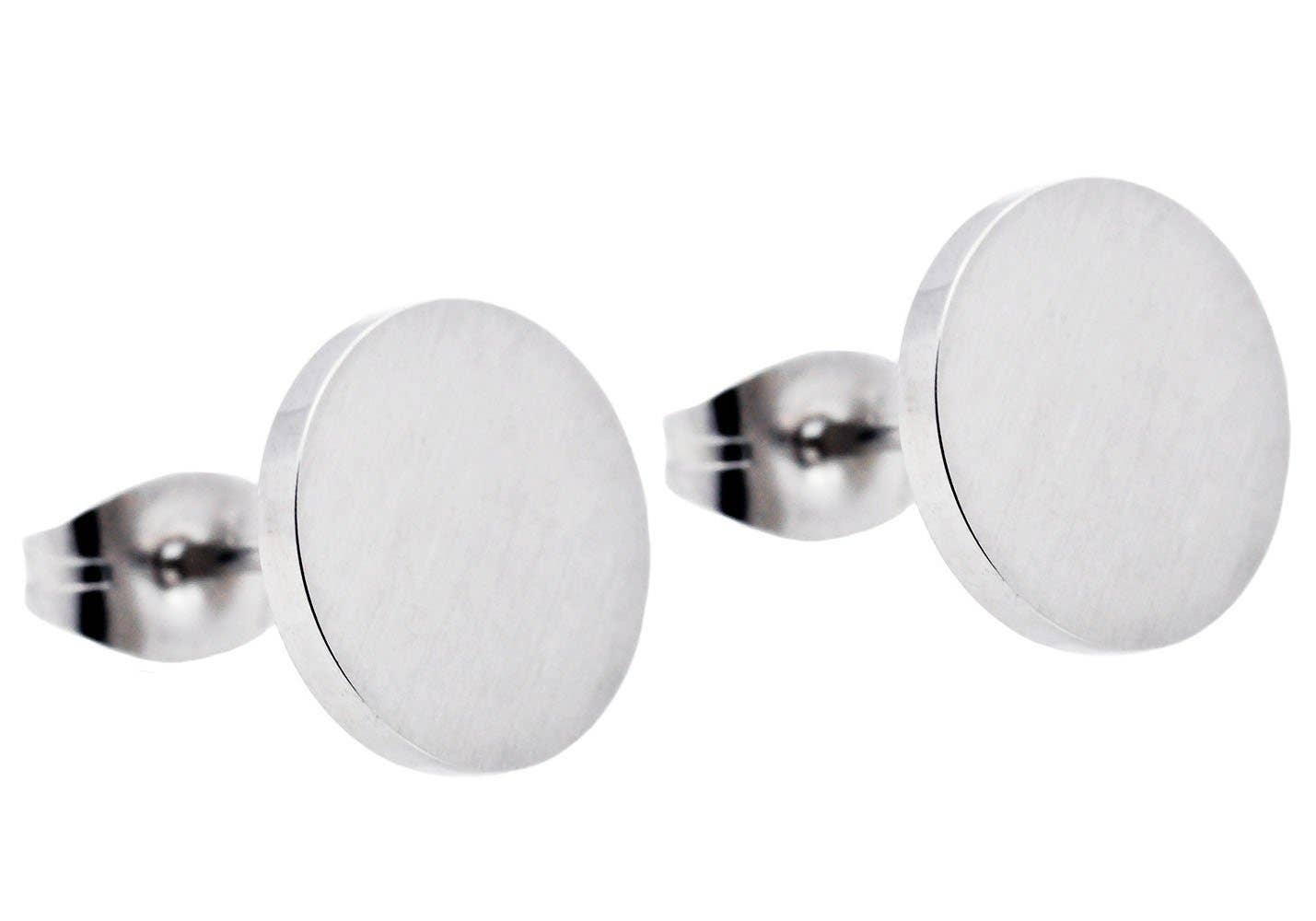 Men's 10mm Stainless Steel Stud Earrings