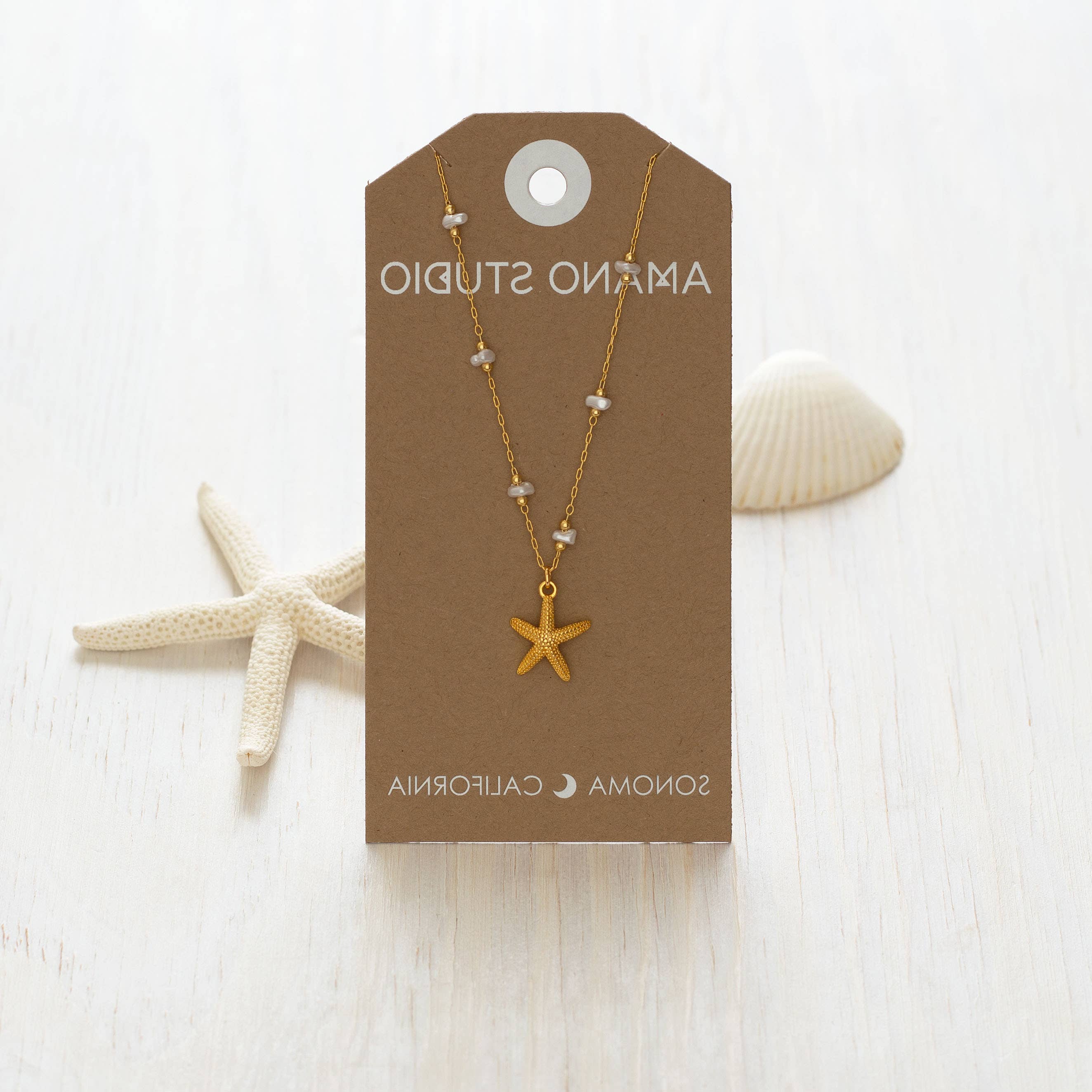 Starfish and Freshwater Pearl Necklace