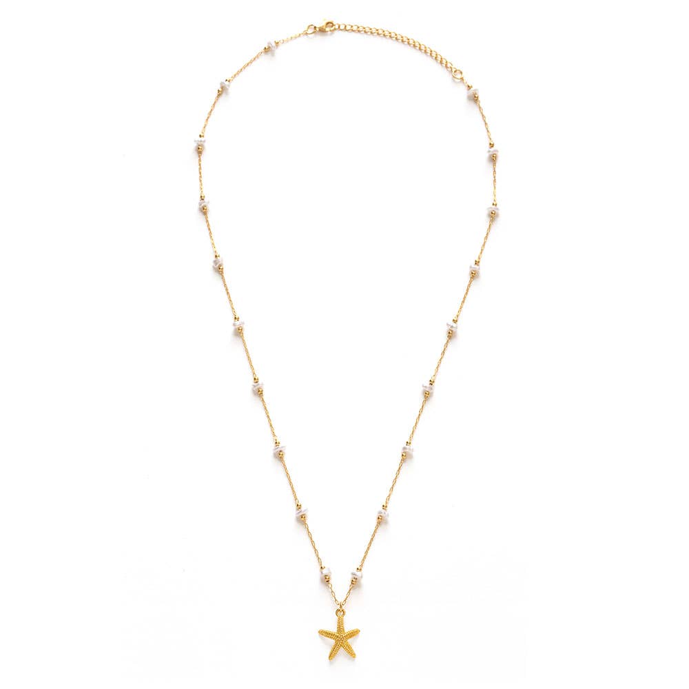 Starfish and Freshwater Pearl Necklace