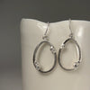 Encrusted Outlined Egg Earrings - Sterling Silver