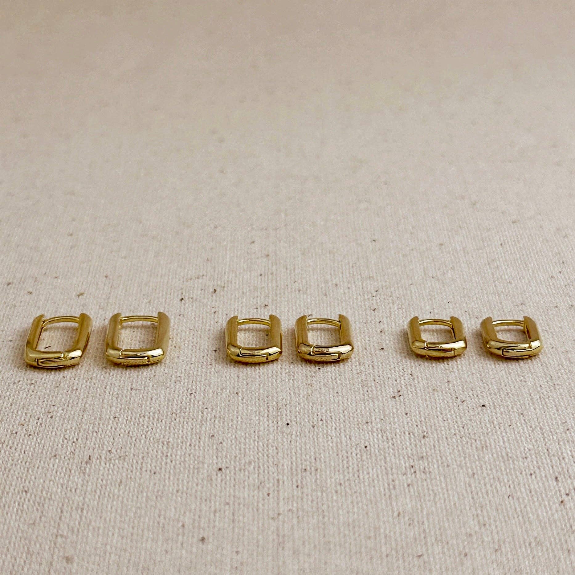 18k Gold Filled Oblong  Hoop Earrings