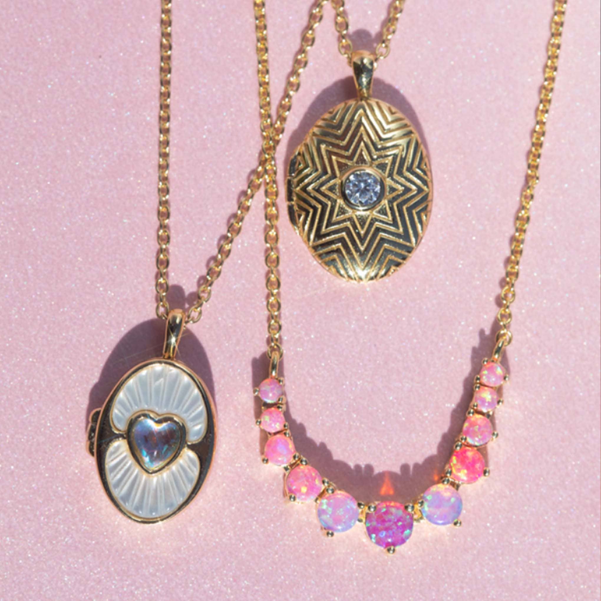 Pink Opal Ombre Cascade Necklace
