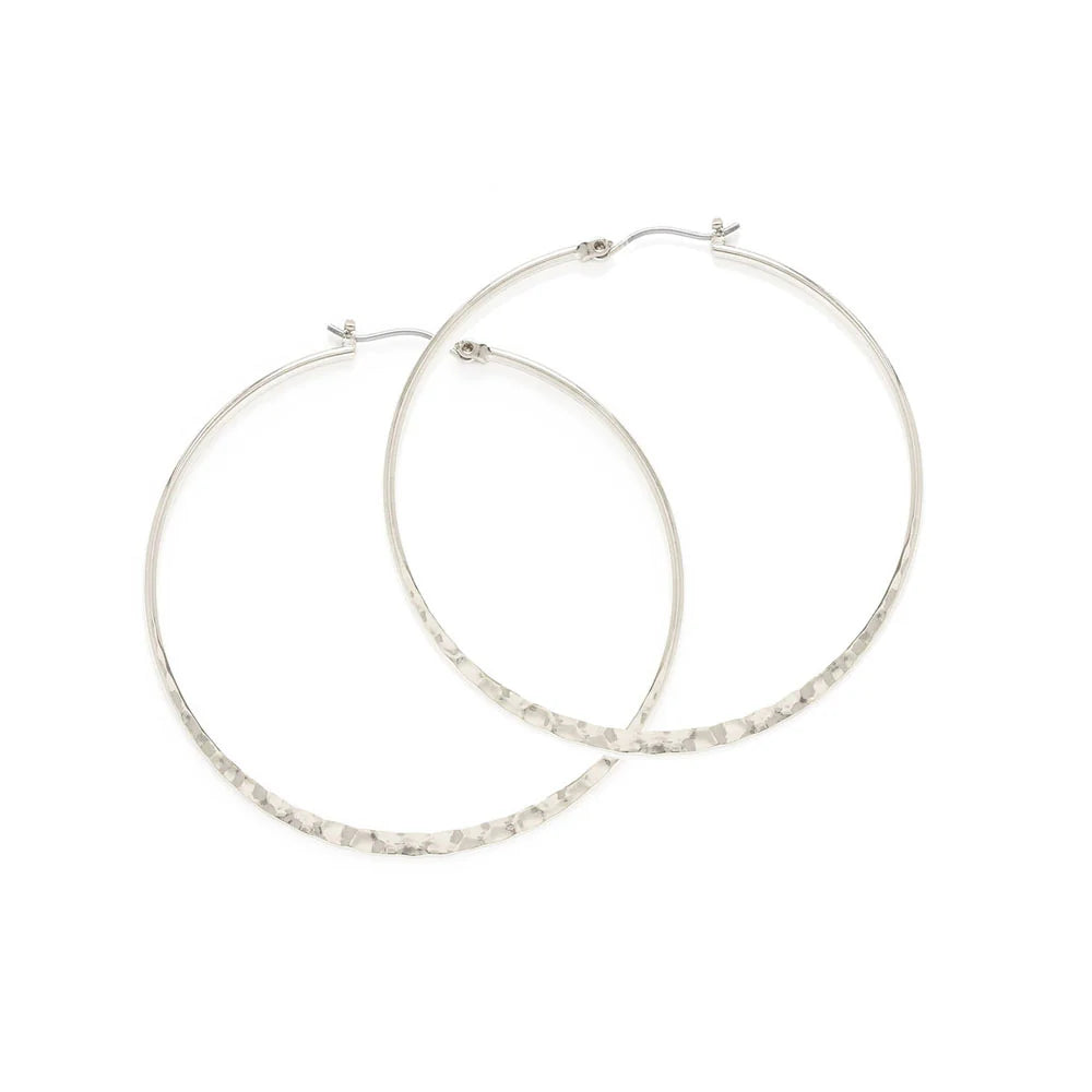 Amano Studio Jewelry 1.5" Hammered Hoop Earrings